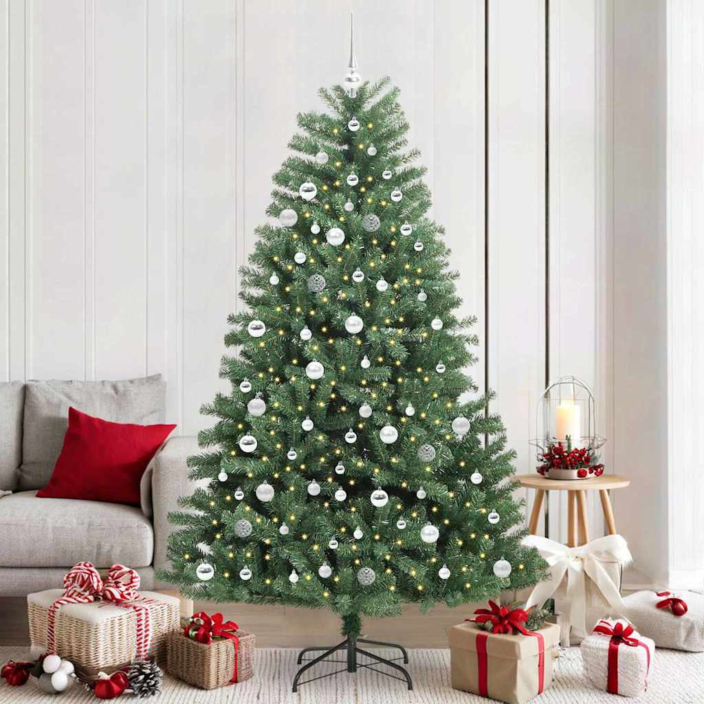 Kunstmatige Inklapbare Kerstboom Groen 210 cm PVC en Metaal – afbeelding 1
