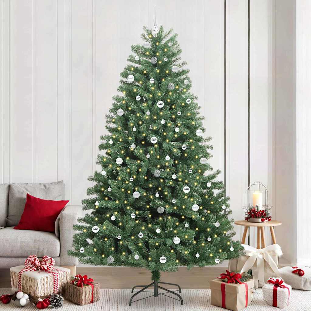 Kunstmatige Inklapbare Kerstboom Groen 240 cm PVC en Metaal – afbeelding 1