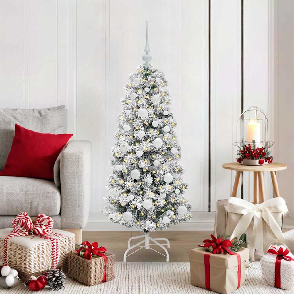 Kunstmatige Inklapbare Kerstboom Groen en Wit 120 cm