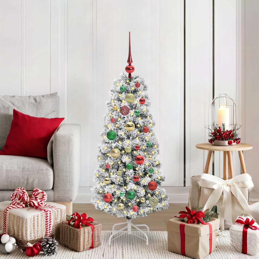 Kunstmatige Inklapbare Kerstboom Groen en Wit 120 cm