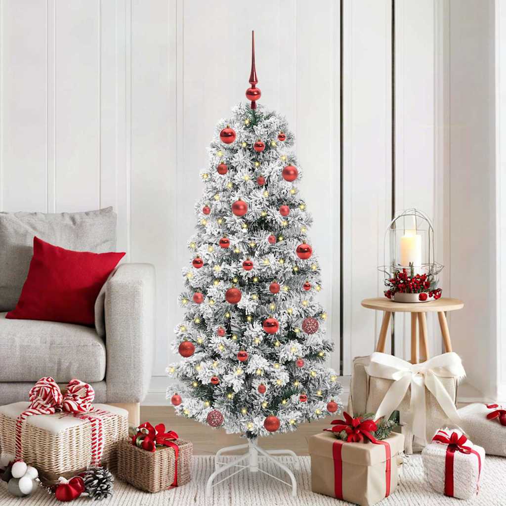 Kunstmatige Inklapbare Kerstboom Groen en Wit 150 cm