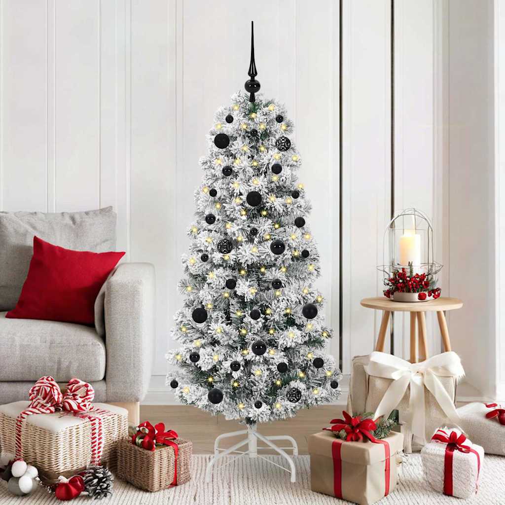 Kunstmatige Inklapbare Kerstboom Groen en Wit 150 cm
