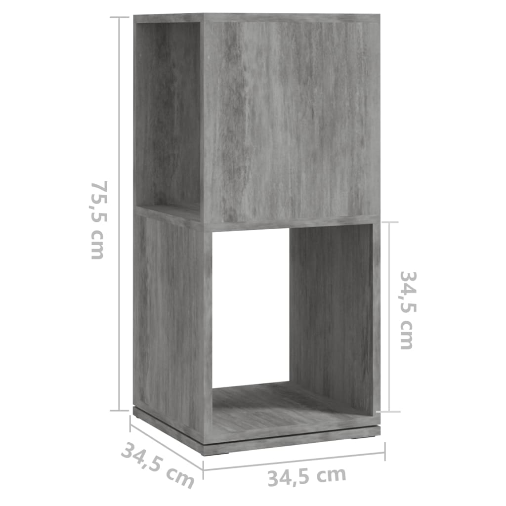 Draaikast 34,5x34,5x75,5 cm spaanplaat betongrijs – afbeelding 7