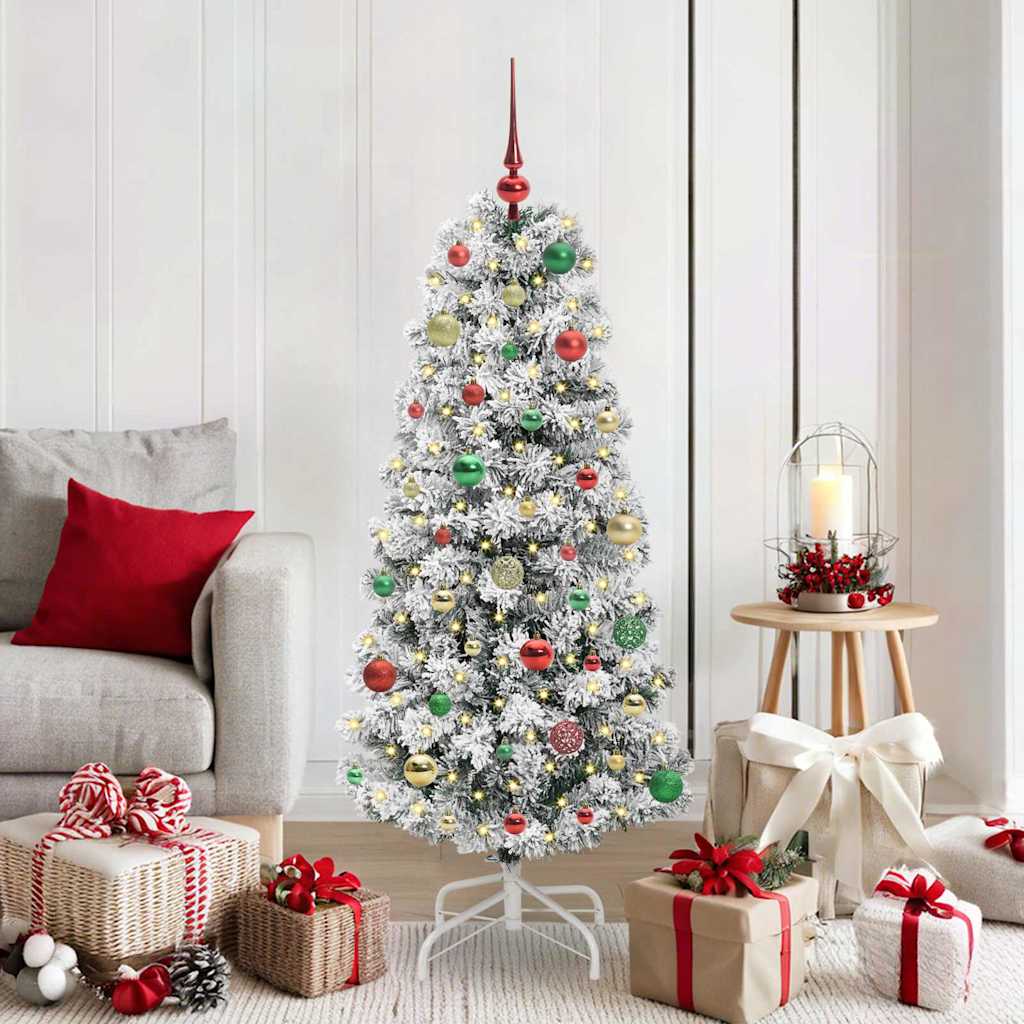 Kunstmatige Inklapbare Kerstboom Groen en Wit 150 cm