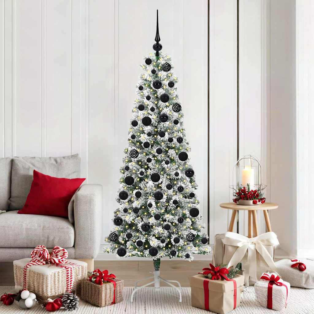 Kunstmatige Inklapbare Kerstboom Groen en Wit 180 cm