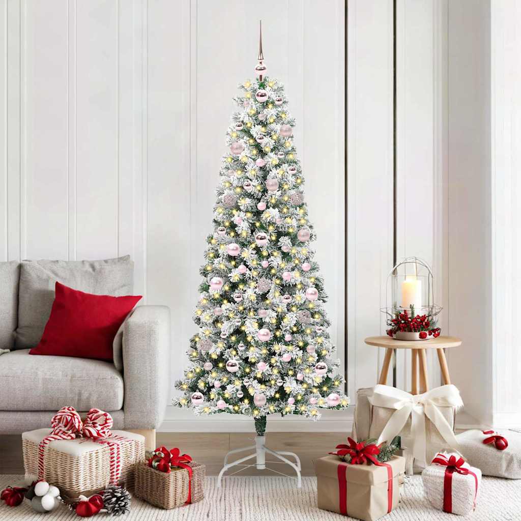 Kunstmatige Inklapbare Kerstboom Groen en Wit 180 cm