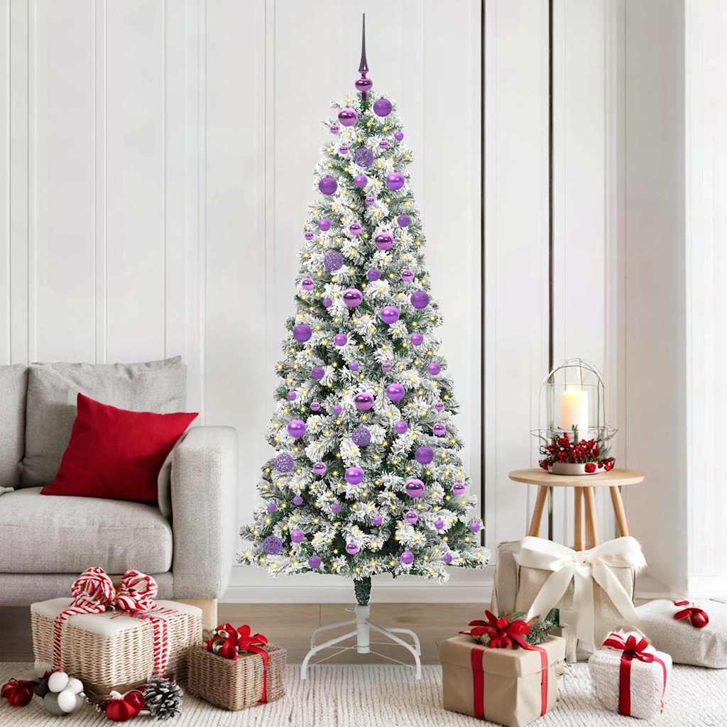 Kunstmatige Inklapbare Kerstboom Groen en Wit 180 cm