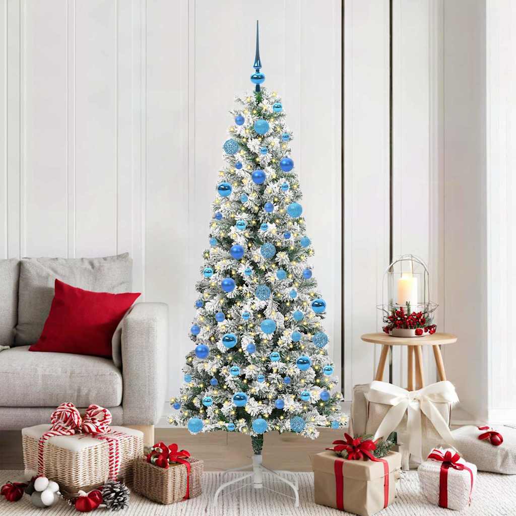 Kunstmatige Inklapbare Kerstboom Groen en Wit 180 cm