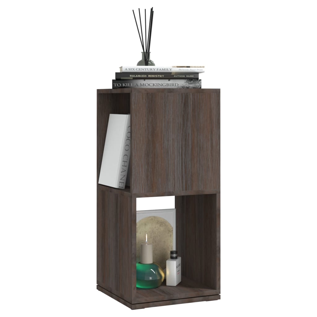 Draaikast 34,5x34,5x75,5 cm spaanplaat grijs en sonoma eiken – afbeelding 3