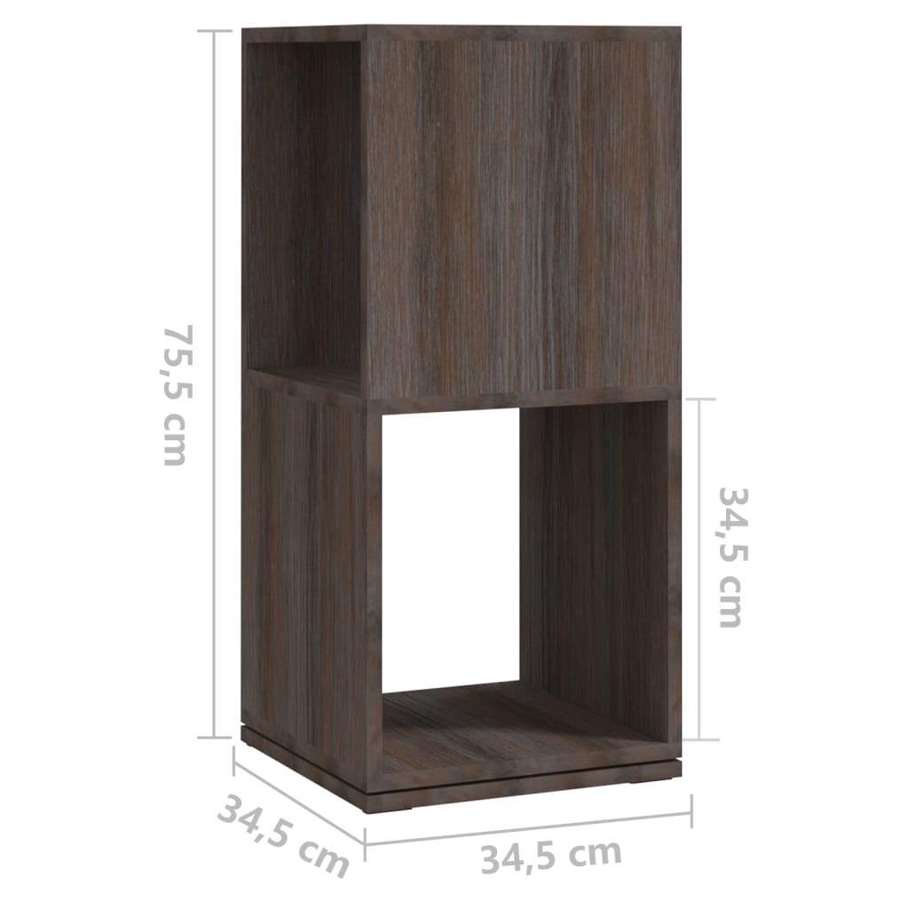 Draaikast 34,5x34,5x75,5 cm spaanplaat grijs en sonoma eiken – afbeelding 7