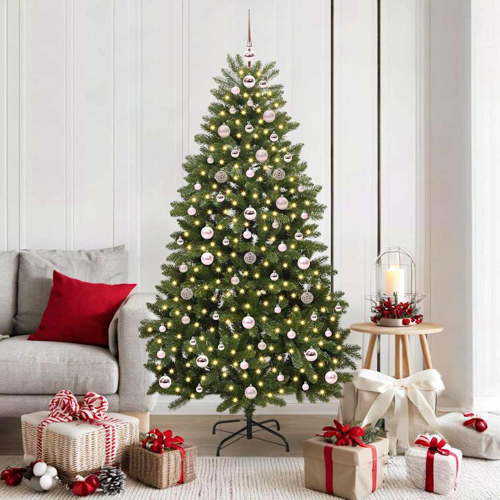 Kunstkerstboom met 300 LED Groen 180 cm PVC en Metaal