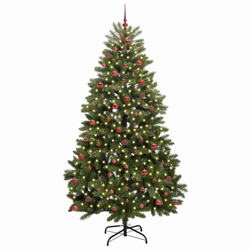 Kunstkerstboom met 300 LED Groen 270 cm PVC en Metaal – afbeelding 3