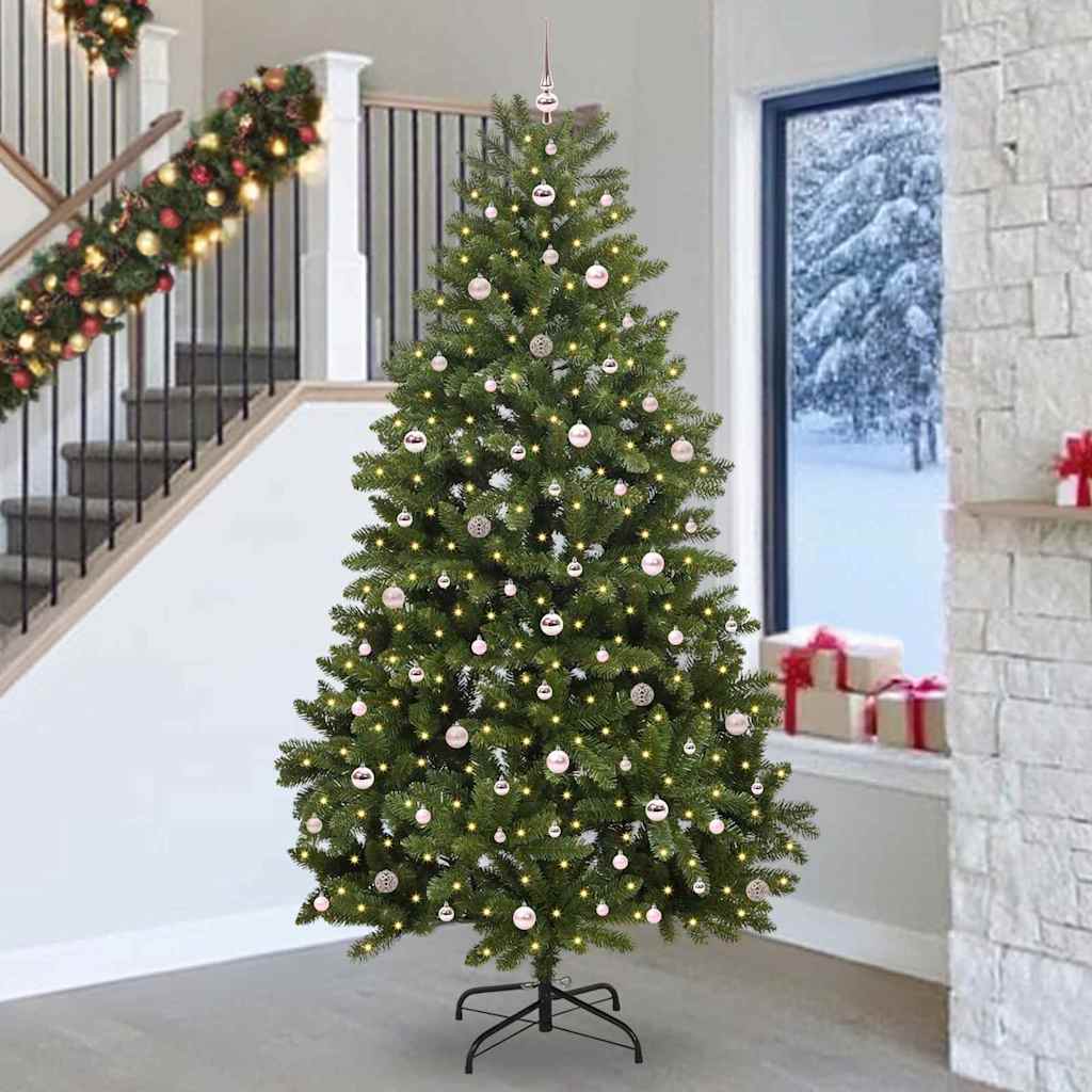 Kunstkerstboom met 300 LED Groen 270 cm PVC en Metaal – afbeelding 1