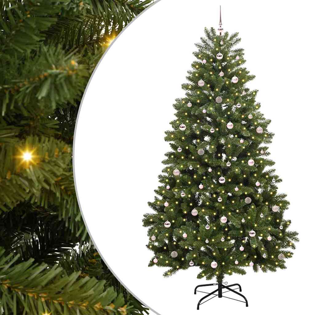 Kunstkerstboom met 300 LED Groen 270 cm PVC en Metaal – afbeelding 2