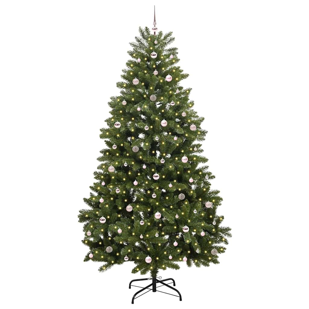 Kunstkerstboom met 300 LED Groen 270 cm PVC en Metaal – afbeelding 3