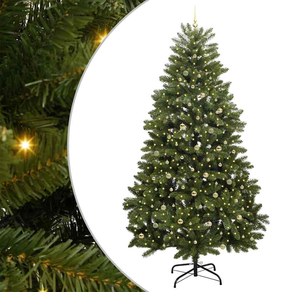 Kunstkerstboom met 300 LED Groen 270 cm PVC en Metaal – afbeelding 2