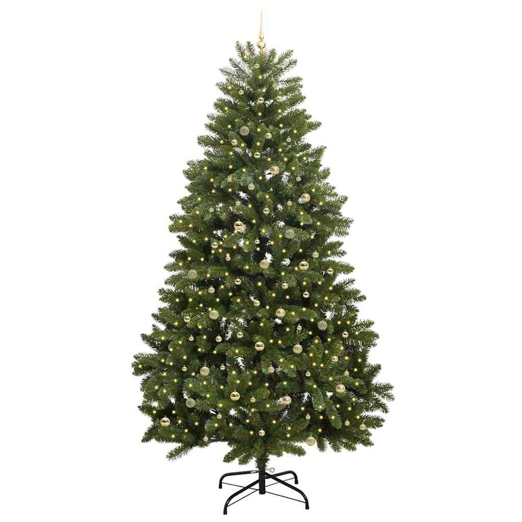 Kunstkerstboom met 300 LED Groen 270 cm PVC en Metaal – afbeelding 3