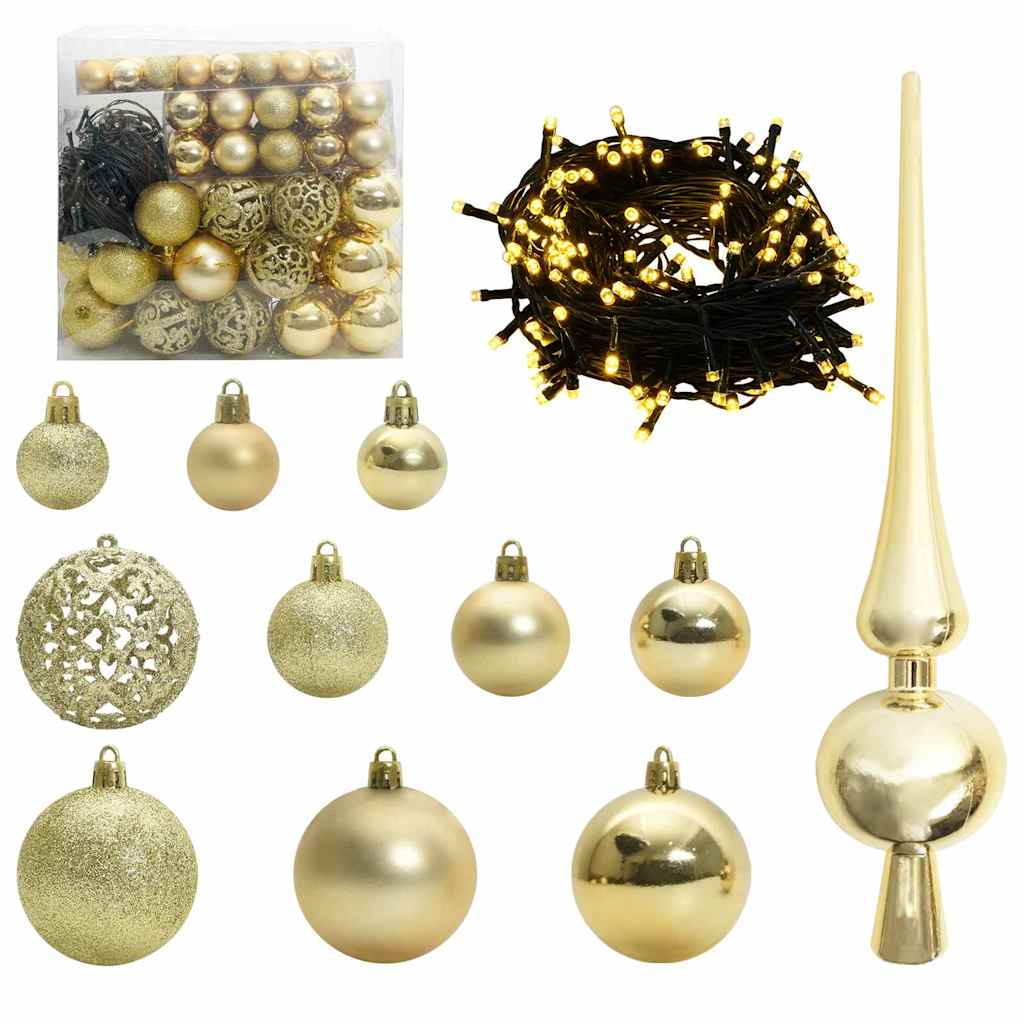 Kunstkerstboom met 300 LED Groen 270 cm PVC en Metaal – afbeelding 6
