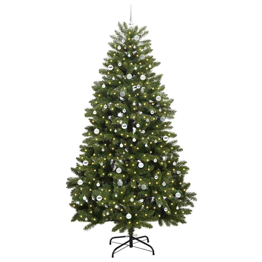 Kunstkerstboom met 300 LED Groen 270 cm PVC en Metaal – afbeelding 3