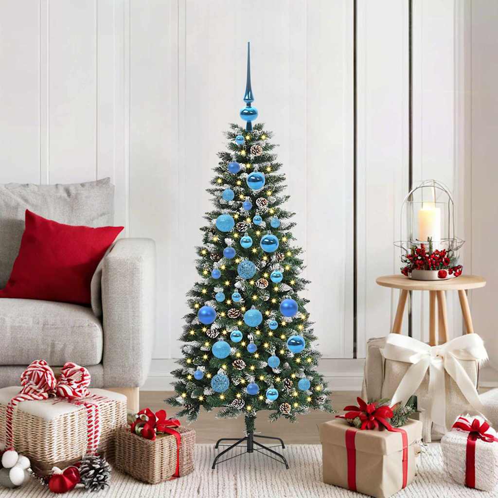 Kunstkerstboom met 150 LED Groen 120 cm PVC en Plastic en Staal