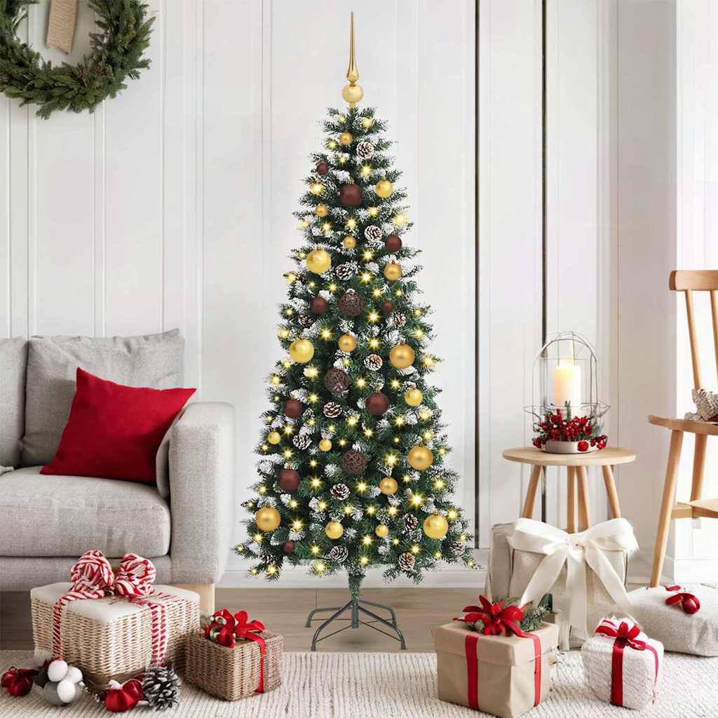 Kunstkerstboom met 150 LED Groen 150 cm PVC en Plastic en Staal – afbeelding 1