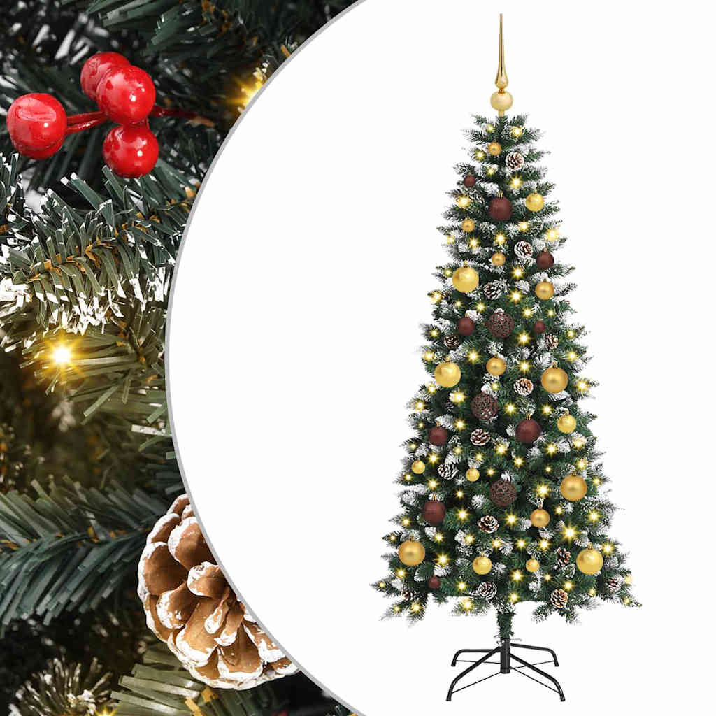 Kunstkerstboom met 150 LED Groen 150 cm PVC en Plastic en Staal – afbeelding 2