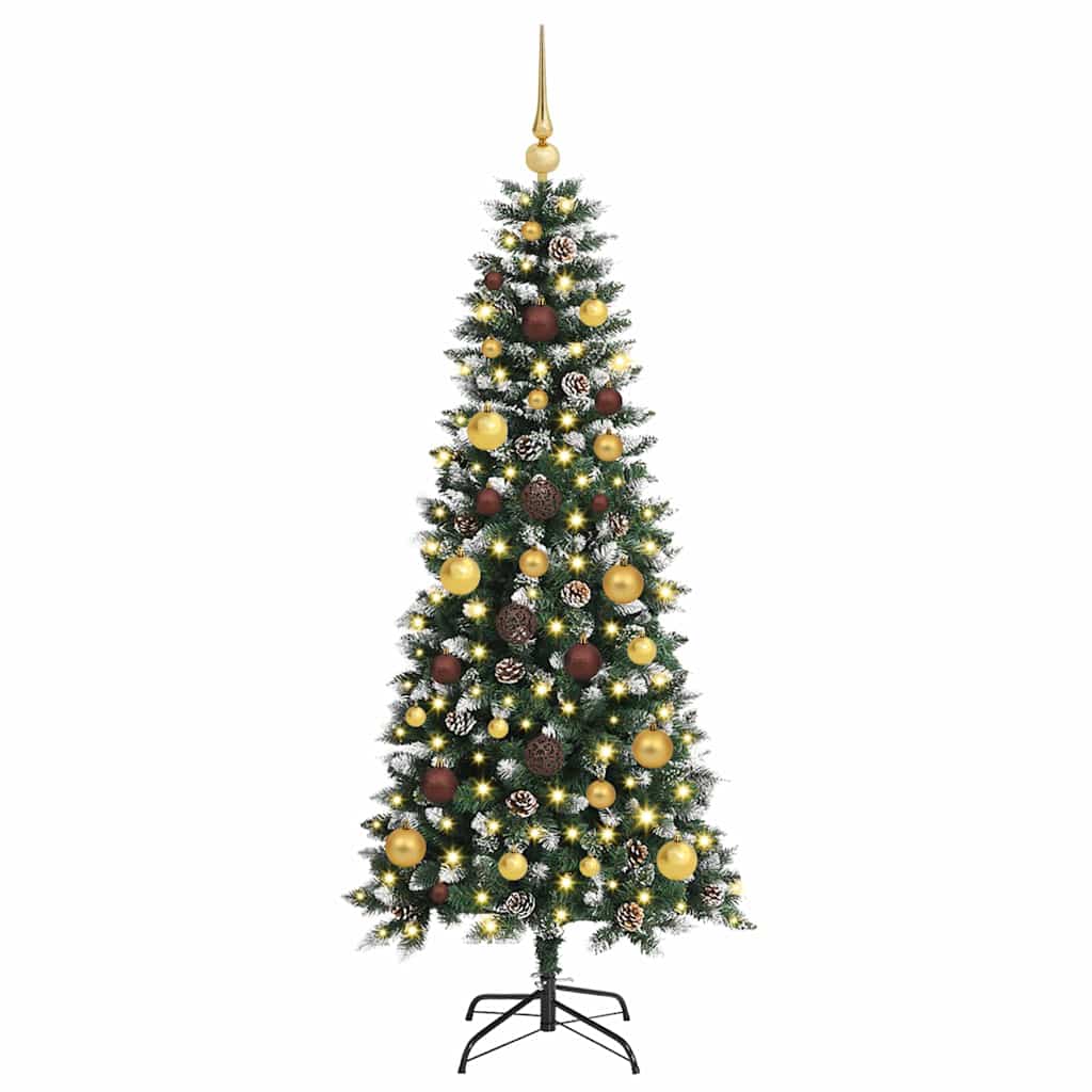 Kunstkerstboom met 150 LED Groen 150 cm PVC en Plastic en Staal – afbeelding 3