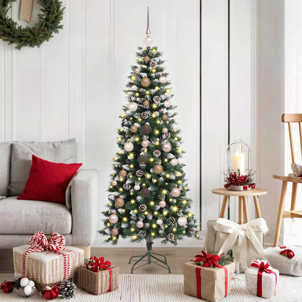 Kunstkerstboom met 150 LED Groen 150 cm PVC en Plastic en Staal