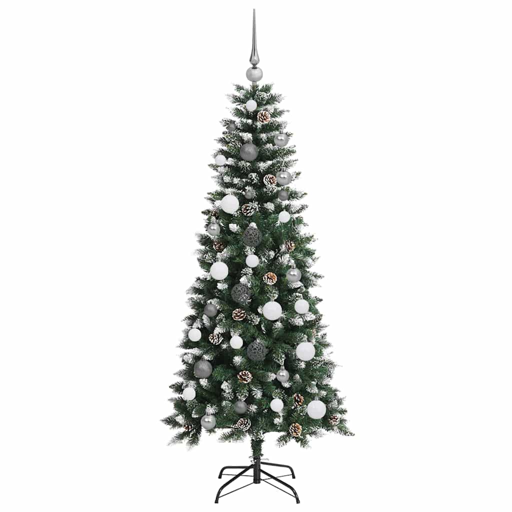 Kunstkerstboom met 150 LED Groen 150 cm PVC en Plastic en Staal – afbeelding 5