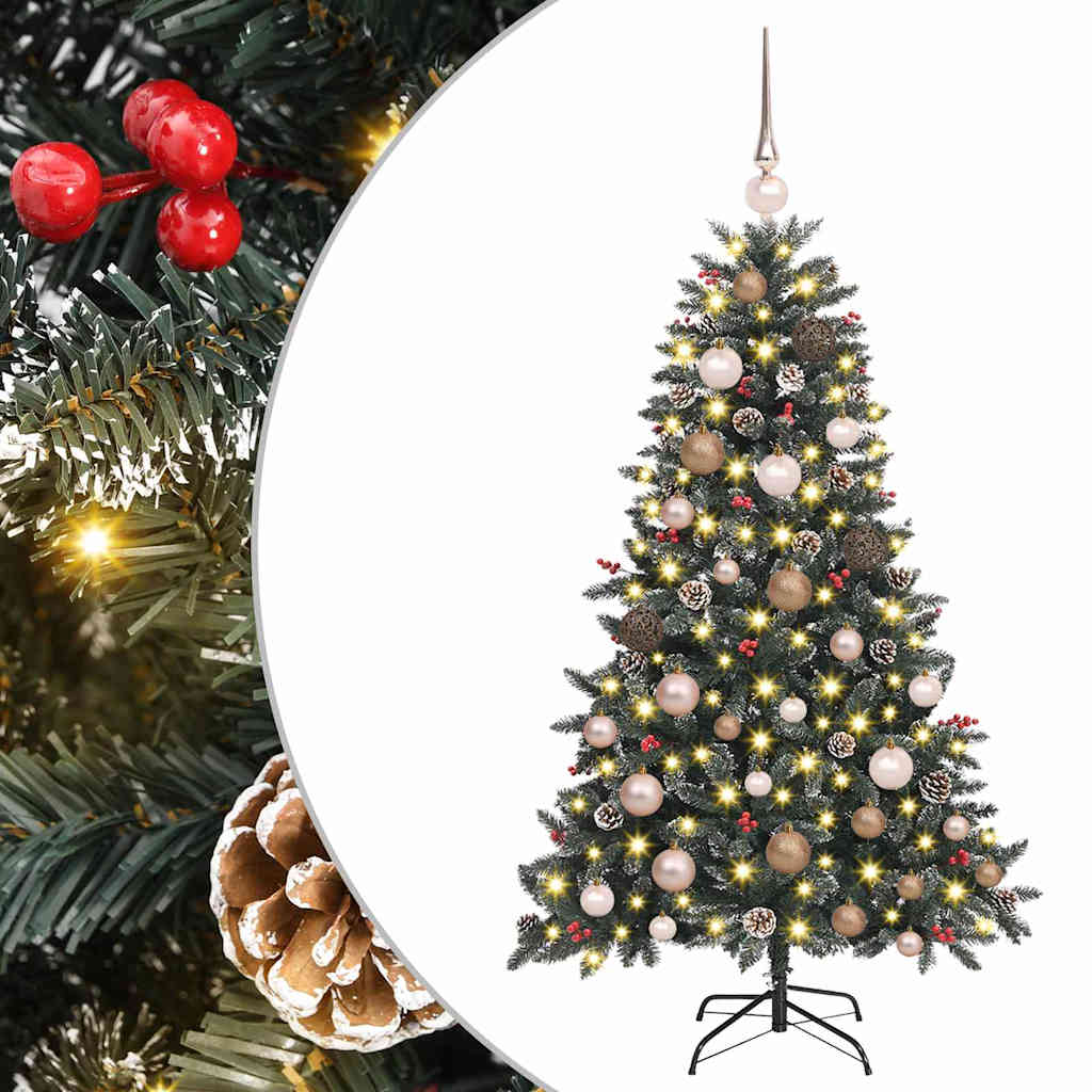 Kunstkerstboom met 150 LED Groen 120 cm PVC en Plastic en Staal – afbeelding 2