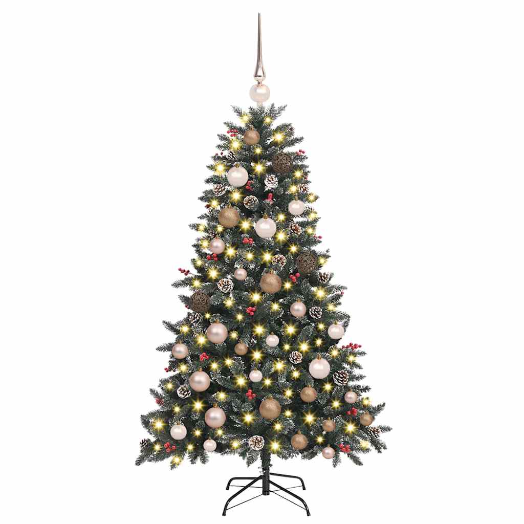 Kunstkerstboom met 150 LED Groen 120 cm PVC en Plastic en Staal – afbeelding 3