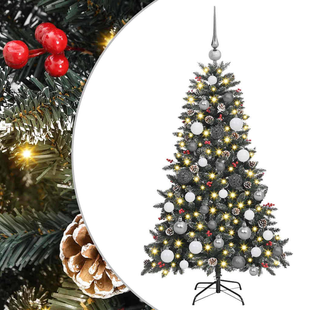 Kunstkerstboom met 150 LED Groen 120 cm PVC en Plastic en Staal – afbeelding 2