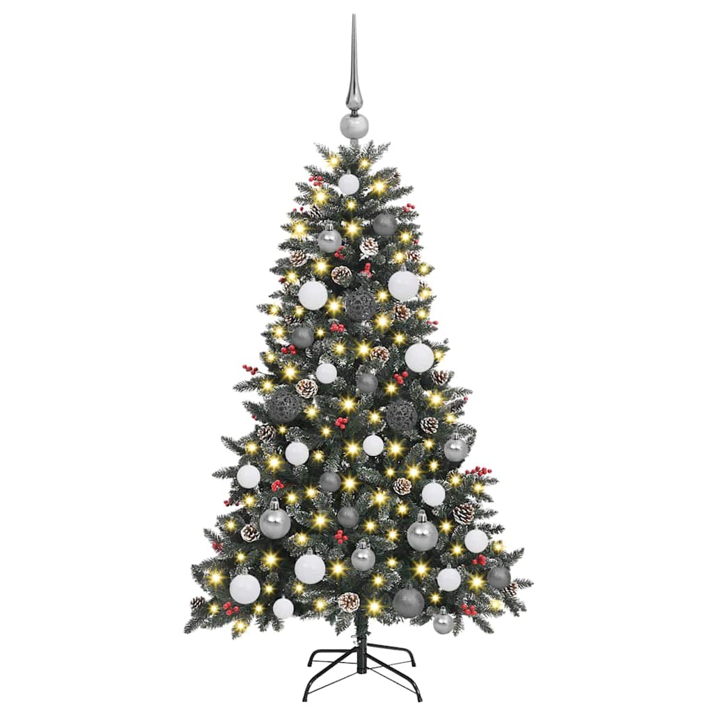 Kunstkerstboom met 150 LED Groen 120 cm PVC en Plastic en Staal – afbeelding 3