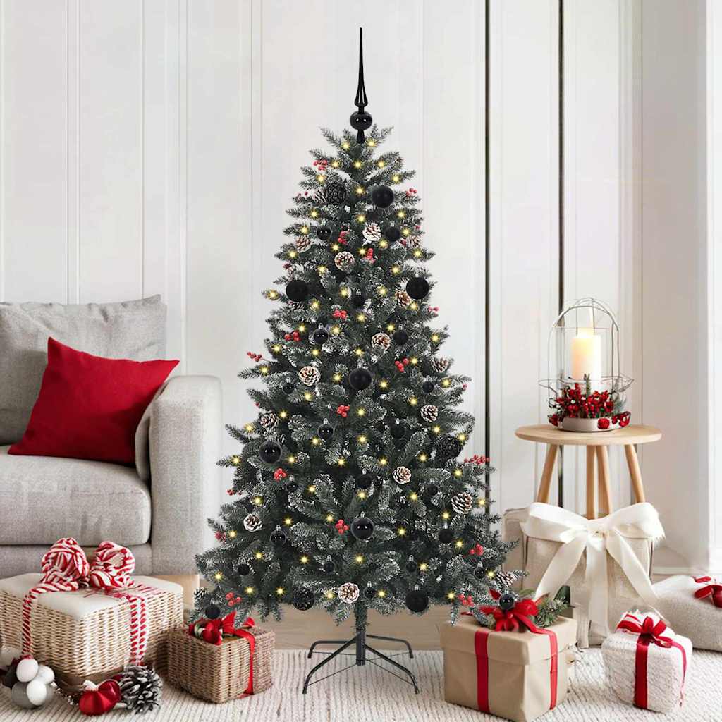 Kunstkerstboom met 150 LED Groen 150 cm PVC en Plastic en Staal