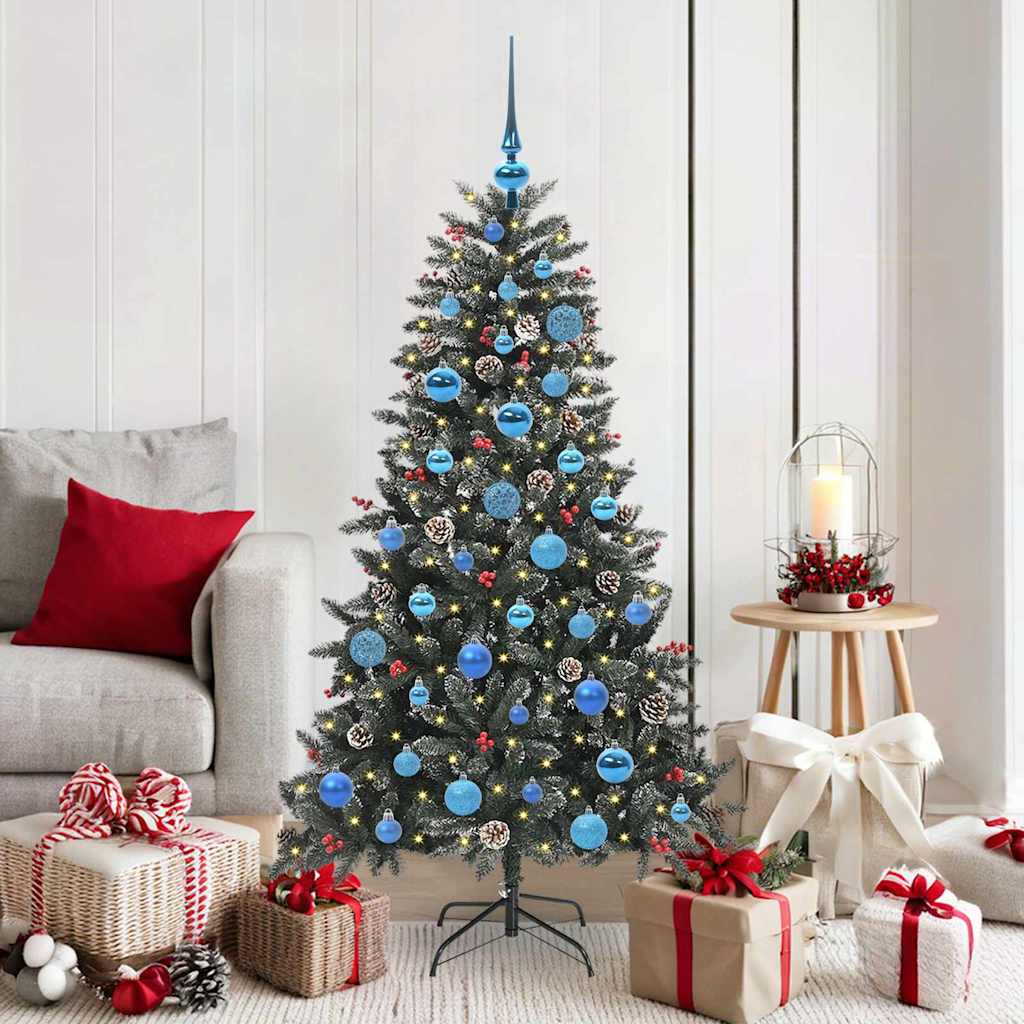 Kunstkerstboom met 150 LED Groen 150 cm PVC en Plastic en Staal