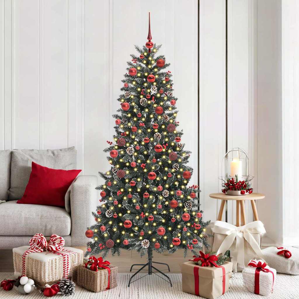 Kunstkerstboom met 300 LED Groen 180 cm PVC en Plastic en Staal