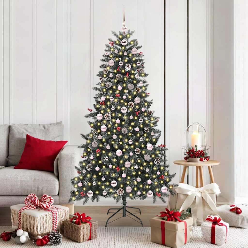 Kunstkerstboom met 300 LED Groen 180 cm PVC en Plastic en Staal