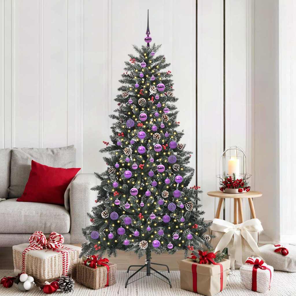 Kunstkerstboom met 300 LED Groen 180 cm PVC en Plastic en Staal