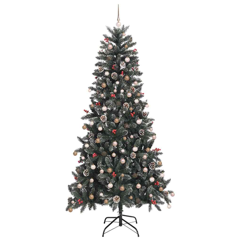 Kunstkerstboom met 300 LED Groen 240 cm PVC en Plastic en Staal – afbeelding 5