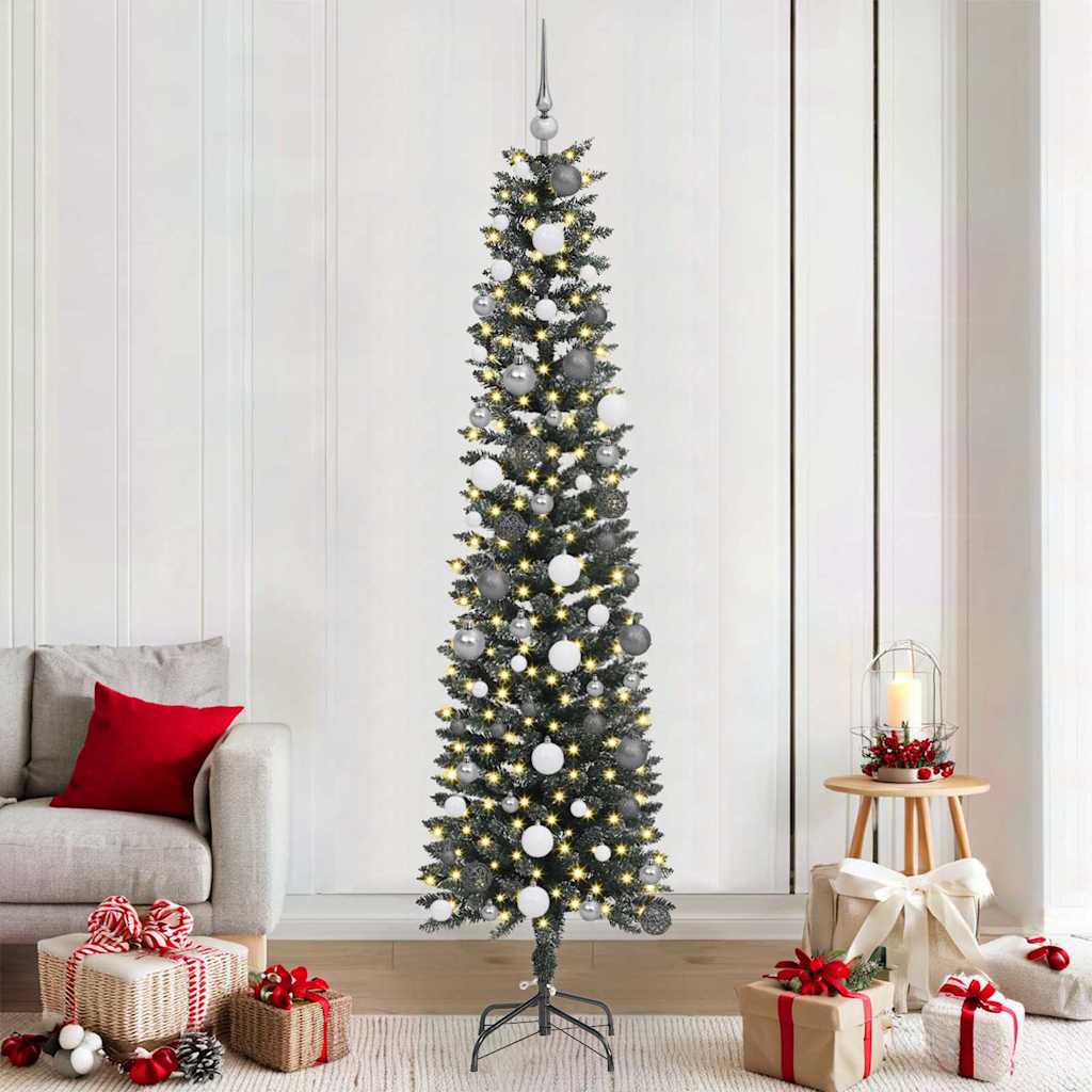 Kunstkerstboom met 300 LED Groen 210 cm PVC en Plastic en Staal