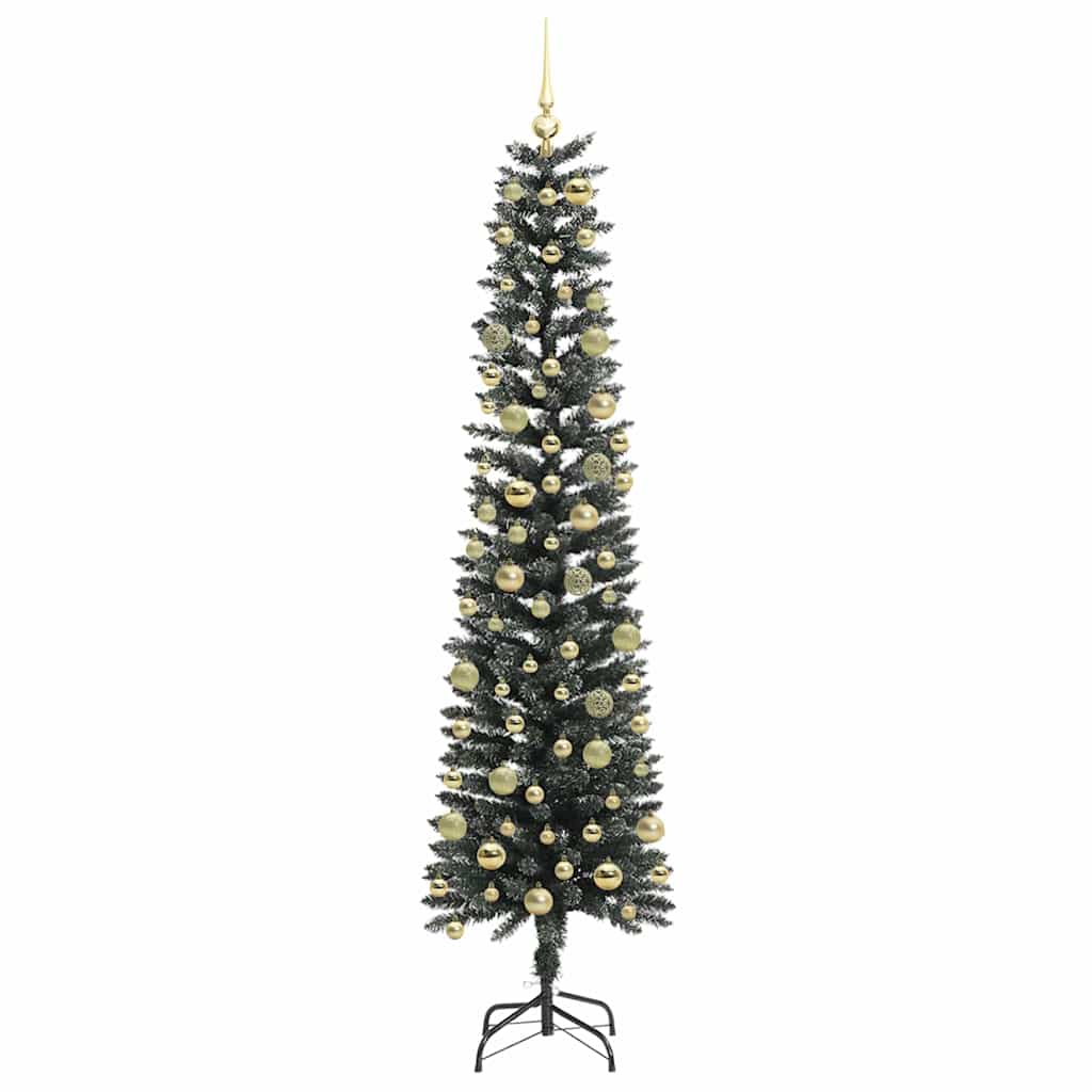 Kunstkerstboom met 300 LED Groen 210 cm PVC en Plastic en Staal – afbeelding 4