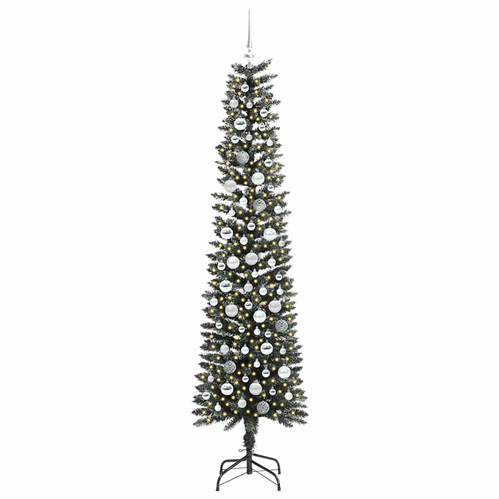 Kunstkerstboom met 300 LED Groen 210 cm PVC en Plastic en Staal – afbeelding 3