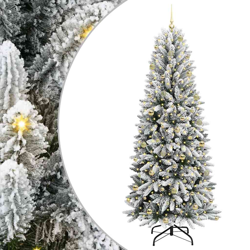 Kunstkerstboom Wit 240 cm PVC en Plastic en Staal en PE – afbeelding 2