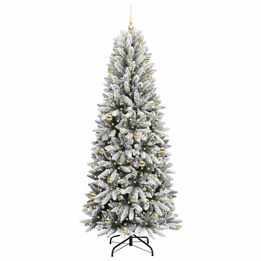Kunstkerstboom Wit 240 cm PVC en Plastic en Staal en PE – afbeelding 3