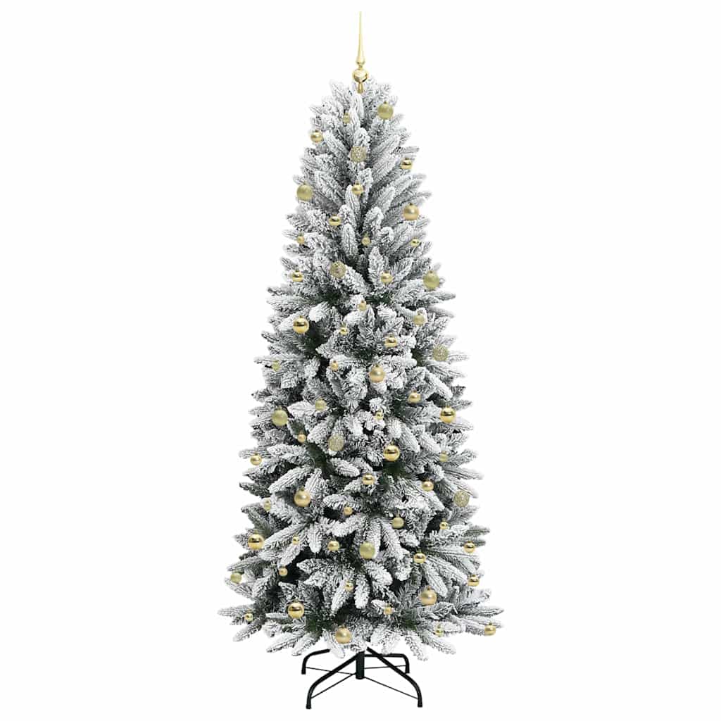 Kunstkerstboom Wit 240 cm PVC en Plastic en Staal en PE – afbeelding 4