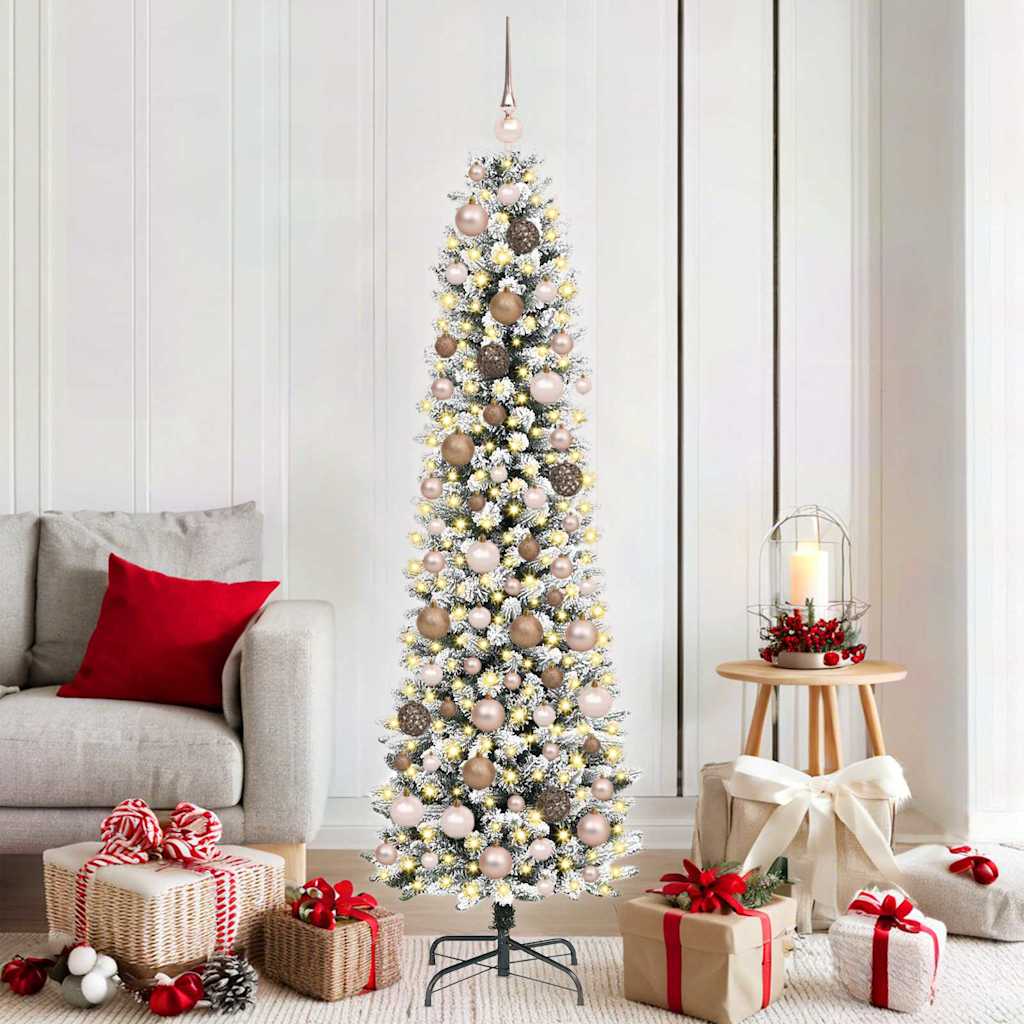 Kunstkerstboom Wit 180 cm PVC en Metaal en Plastic – afbeelding 1