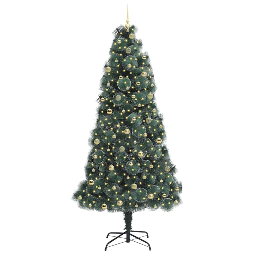 Kunstkerstboom met verlichting en ballenset Groen 240 cm PET – afbeelding 3