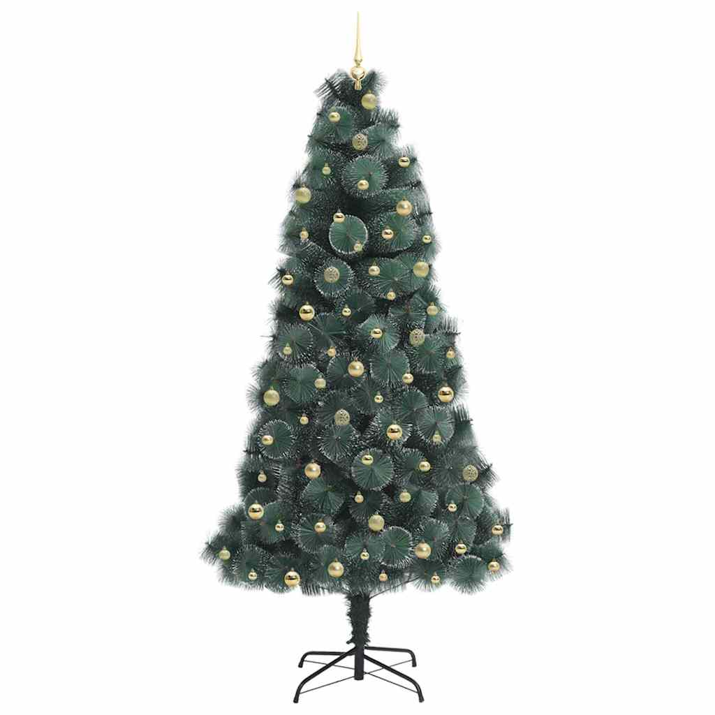Kunstkerstboom met verlichting en ballenset Groen 240 cm PET – afbeelding 4
