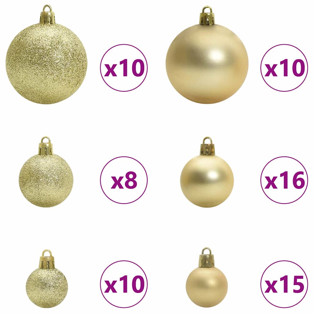Kunstkerstboom met verlichting en ballenset Groen 240 cm PET – afbeelding 7