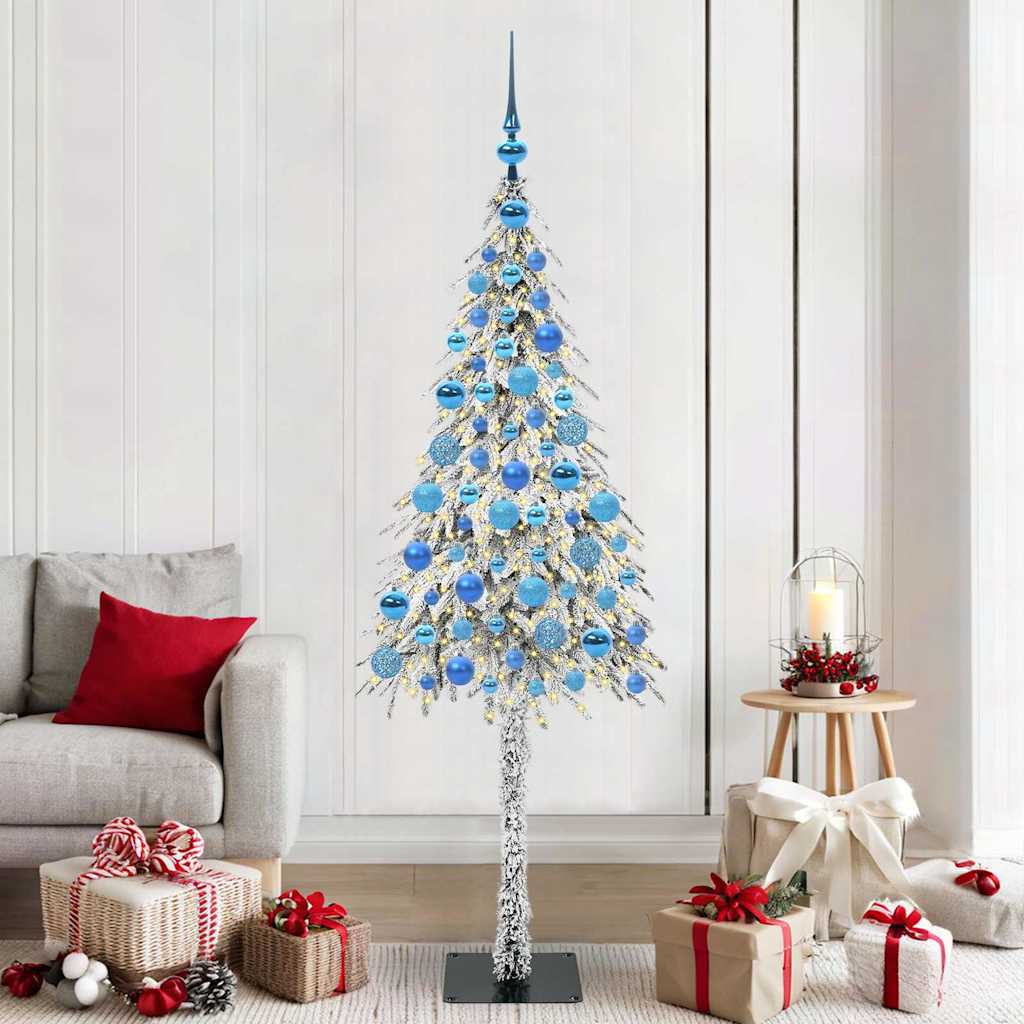 Kerstboom met 300 LED met standaard Wit 180 cm PE en staal – afbeelding 1